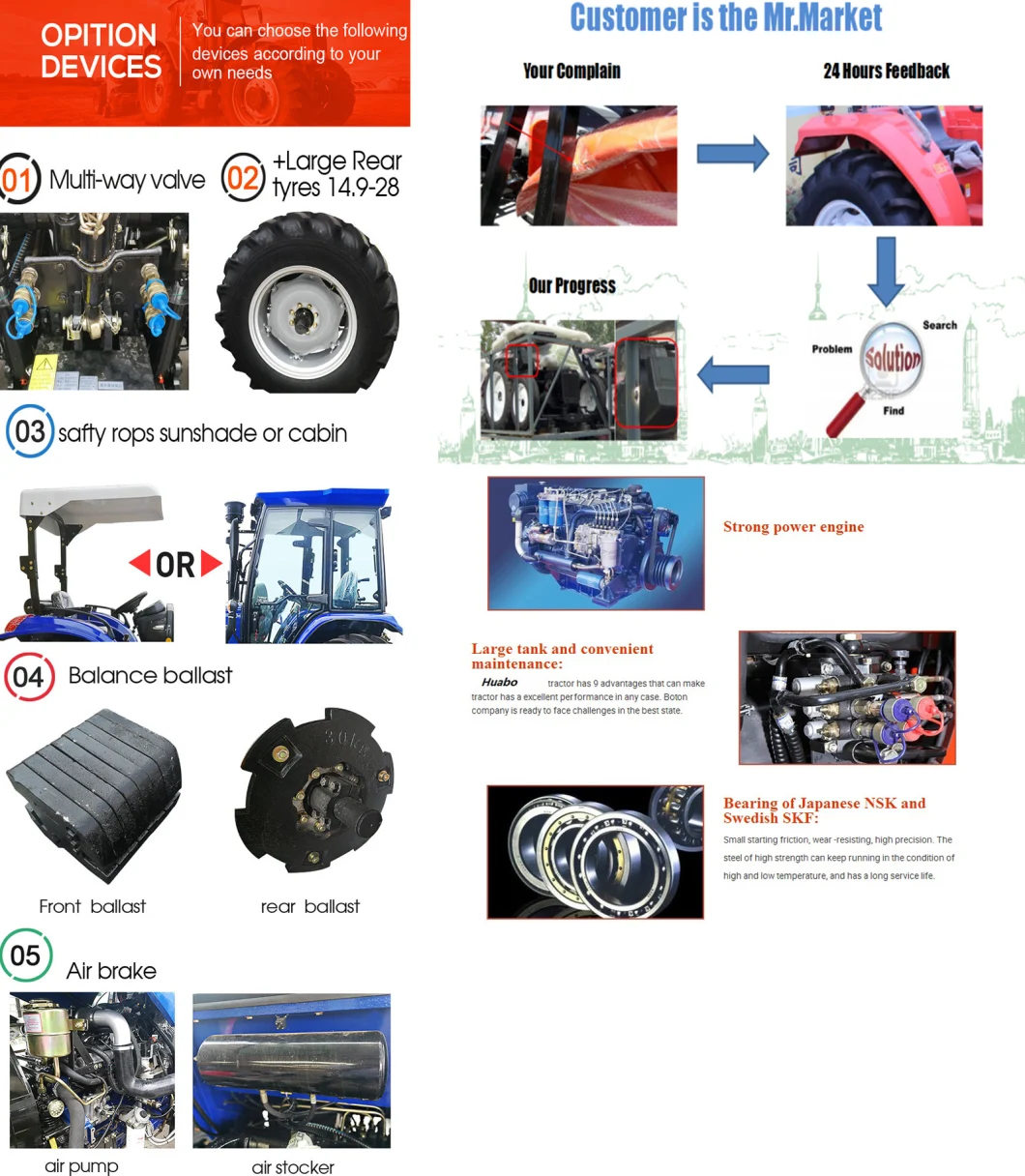 Agricultural Machine /Agricultural Equipment/Agricultural Farm Tractor for Sale