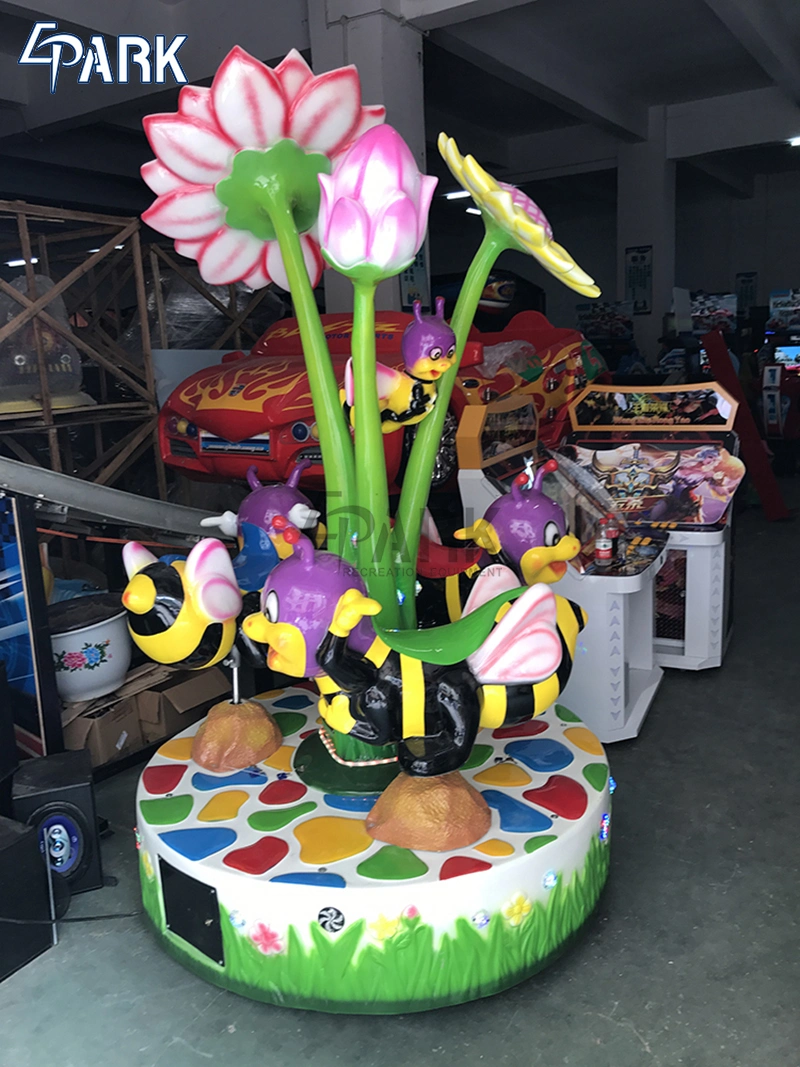 Amusement Park Flowers Carousel 3 Seats for Kids Ride Game Machine