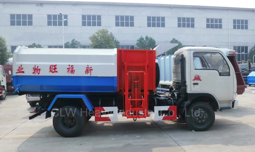 3tons 4*2 Side Loader Garbage Truck Small Hanging Bucket Garbage Truck