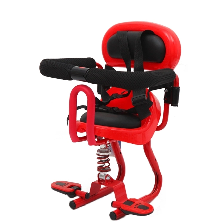 Safety Child Bicycle Seat Bike Front Baby Seat Kids Saddle with Foot Pedals Support Back Rest for MTB Road Bike Bicycle
