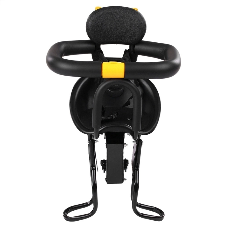 High Quality Baby Bike Seat Front Mounted Child Bike Seat with Back Rest Foot Pedals and Handrail