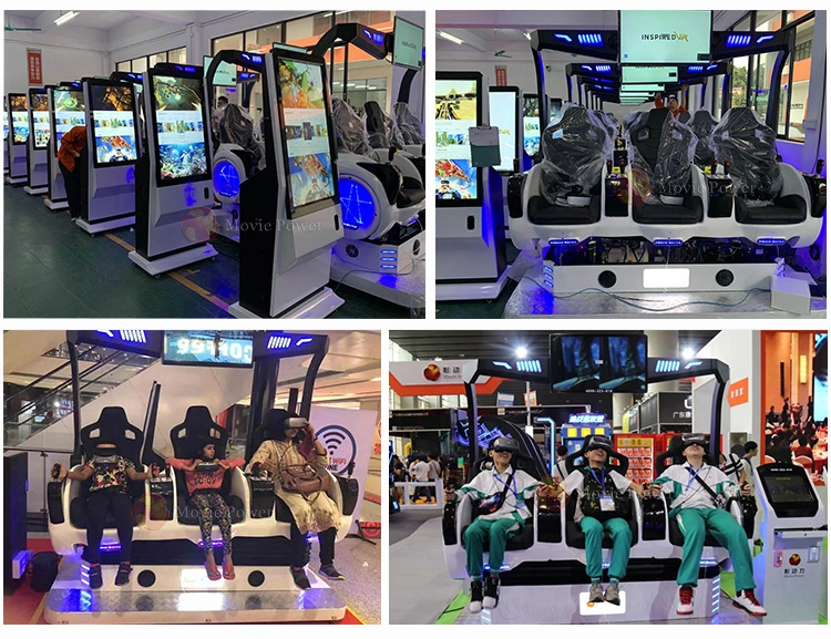 Amusement Park 3 Seats Ride 9d Virtual Reality Experience Simulator