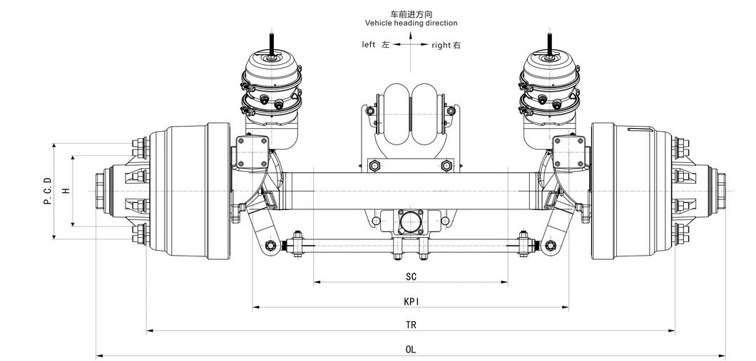 Factory Export Trailer Parts Mechanical Suspension Air Suspension Semi Trailer Steering Suspension for Sale