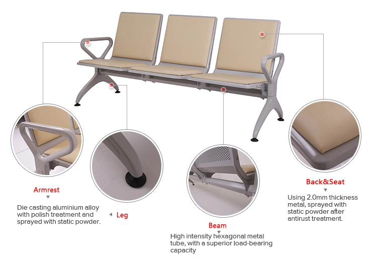 Bench Waiting Seat for Airport 3 Seater Link Chair