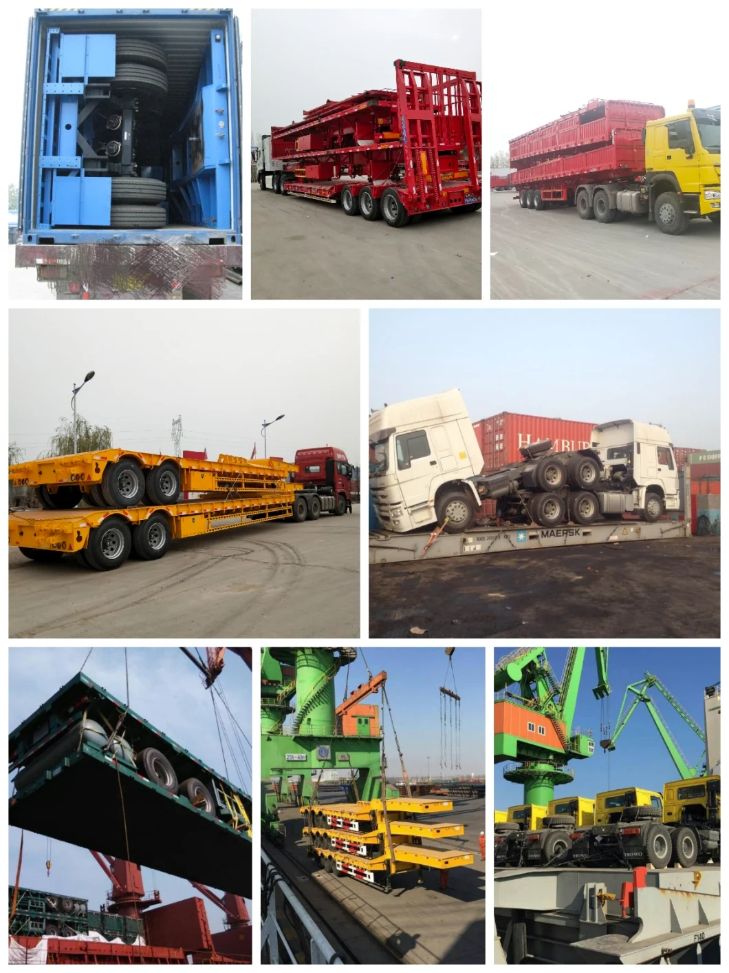 Multi-Axle Hydraulic Low Bed 3 Axles 50 Tons Low Bed Truck Trailer with Low Price
