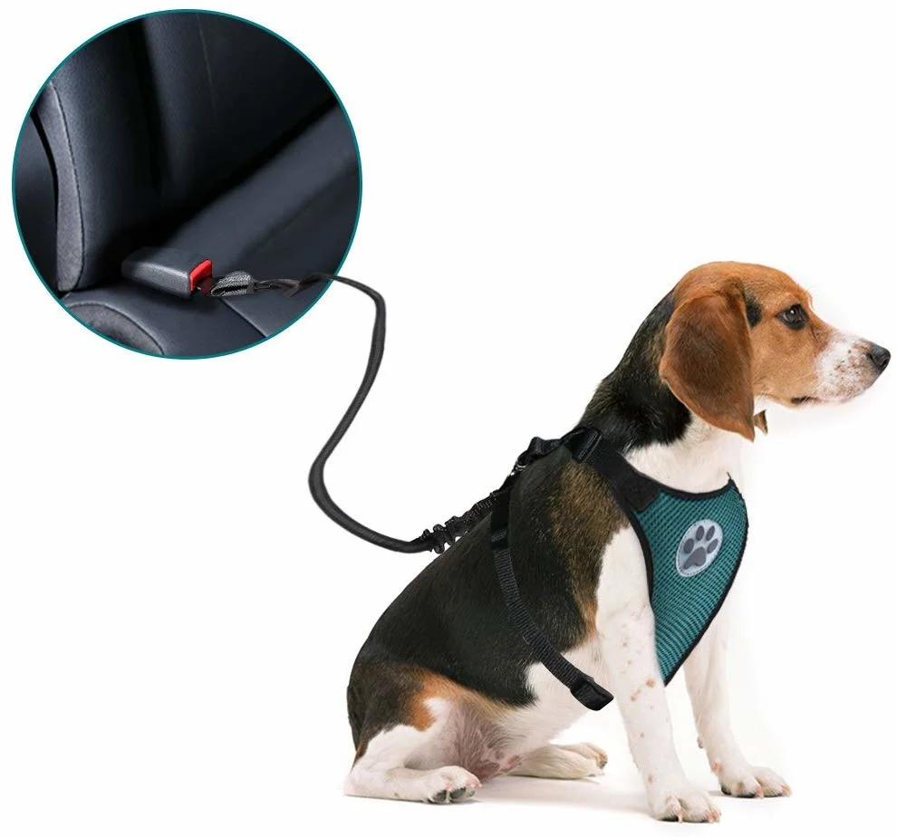 Pet Dog Adjustable Safety Dog Car Seat Belt with Mesh Vest