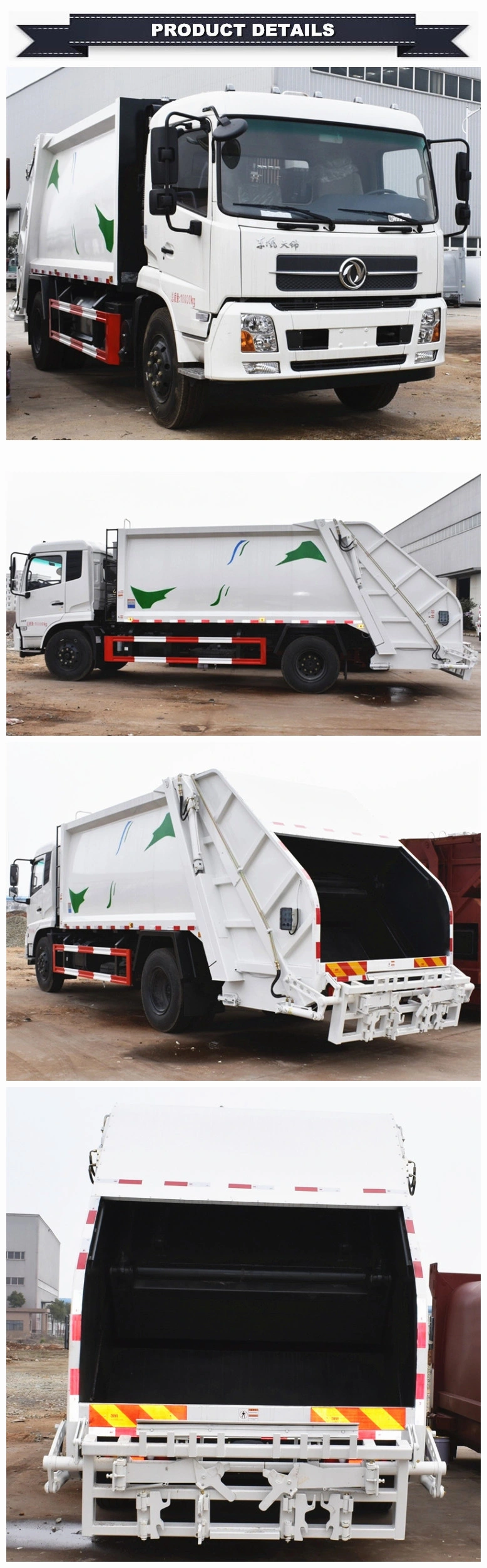 12m3 Dongfeng New 12cbm 12cubic 12tons Waste Compactor Trucks with PLC Rear Bucket