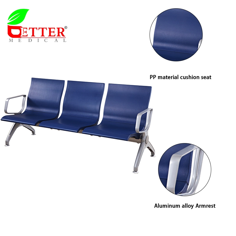 Public Waiting Bench Hospital Waiting Chair Airport Seating Chair Clinic Waiting Chair with Cushion Seat