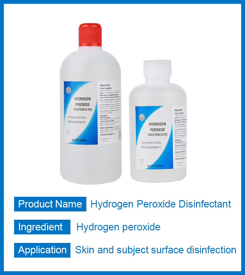 3% H2O2 Hydrogen Peroxide Disinfectant Liquid for Wounds and Foods