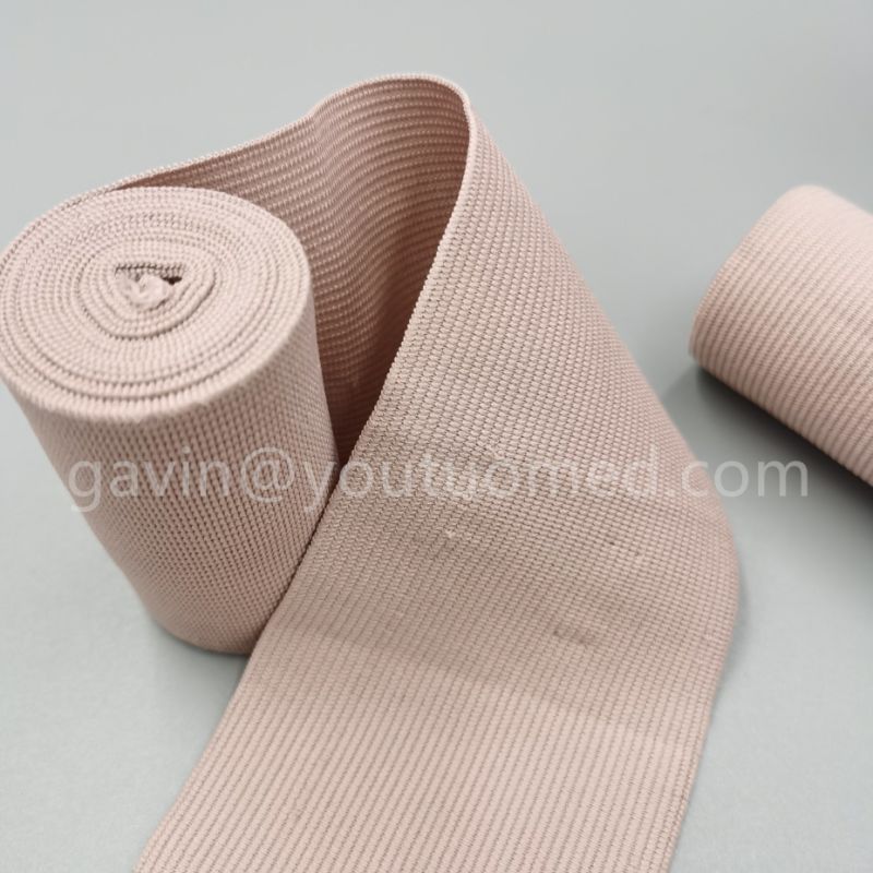 CE White Medical Disposable Cotton Interwoven Elastic Bandage Hemostatic Bandage PBT Wrinkle Elastic Bandage 7.5cm*4.5m 95g