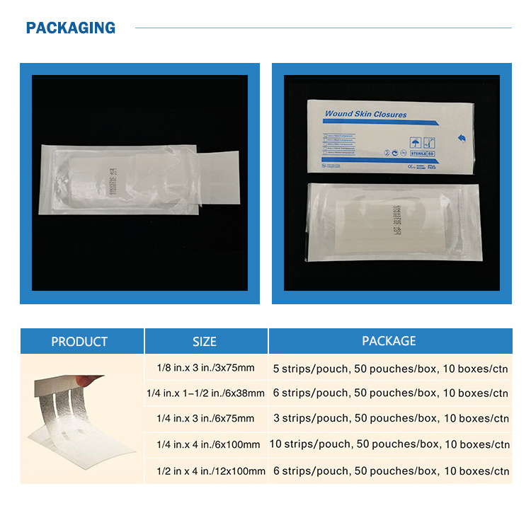 Free Sample Disposable Medical Sterile Adhesive Skin Wound Closure Strips