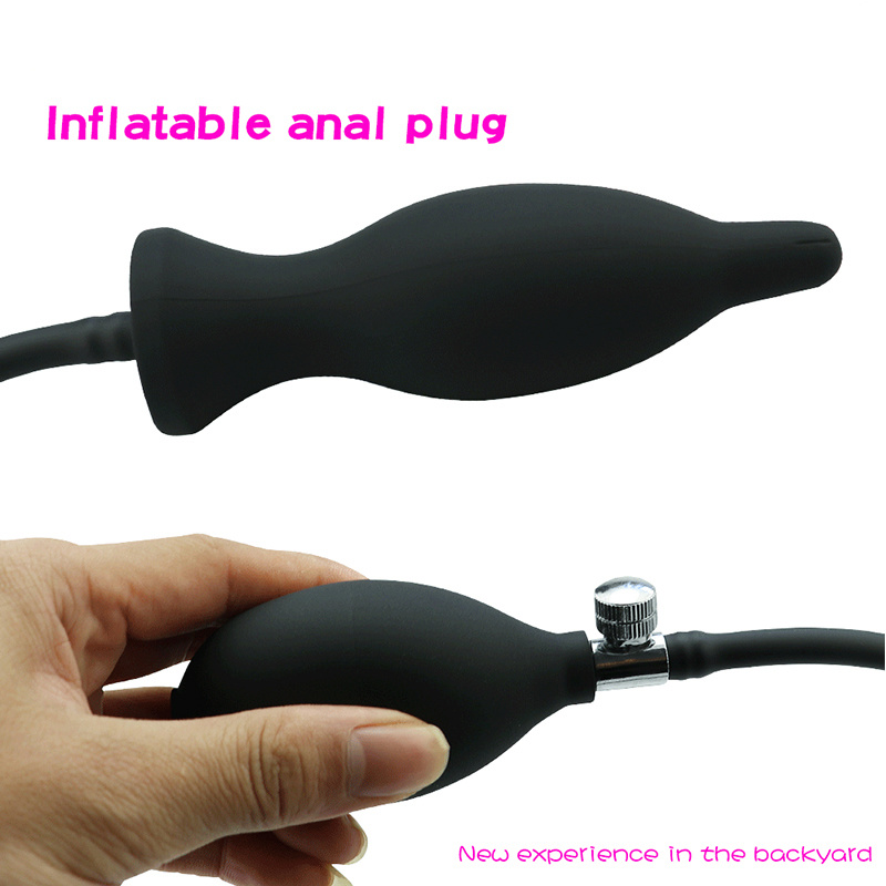 Extra Large Inflatable Anal Plug with Silicone to Expand Anal for Female and Male
