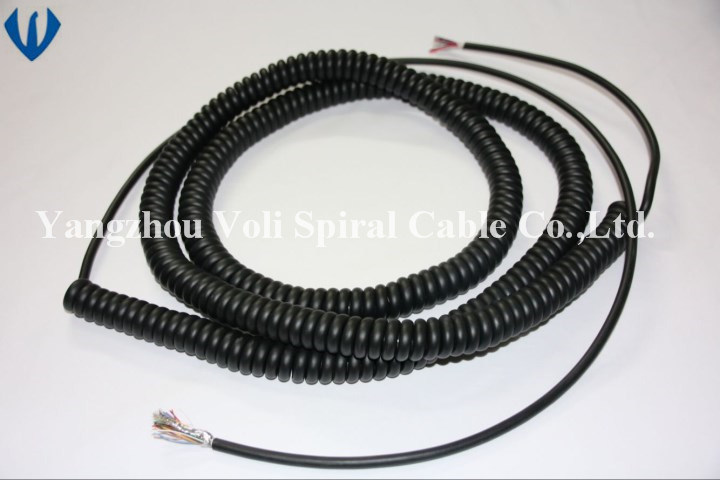 Flexible PVC PUR TPU Coiled Wire Spiral Cable