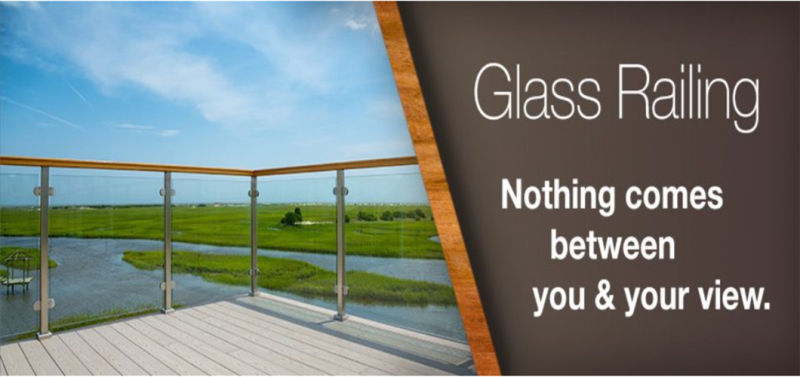Factory Manufacture Handrail Glass Railing / Steel Glass Railing / Glass Railing, Safety Glass Railing