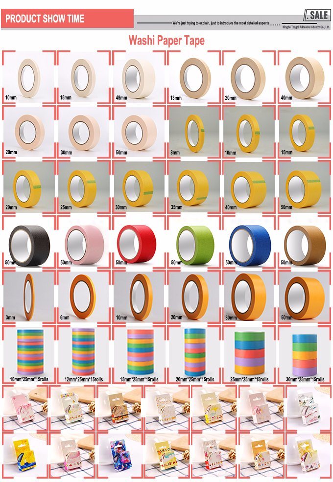 China Supplier Different Size Paper Adhesive Tape, Washi Tape