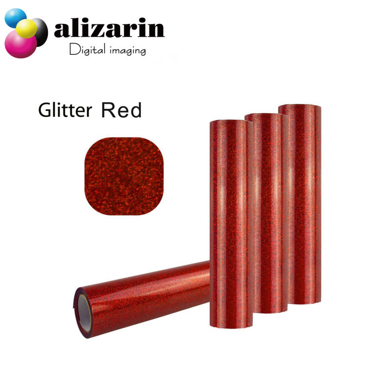 Roll Size 50cm*25m Red Giltter Heat Transfer PU Vinyl
