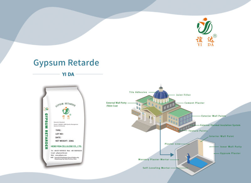 Gypsum Retarder for Gypsum Mortar, Plaster/Bonding/Caulking Plaster, Plaster Block, Ceramic Model, Gypsum Board