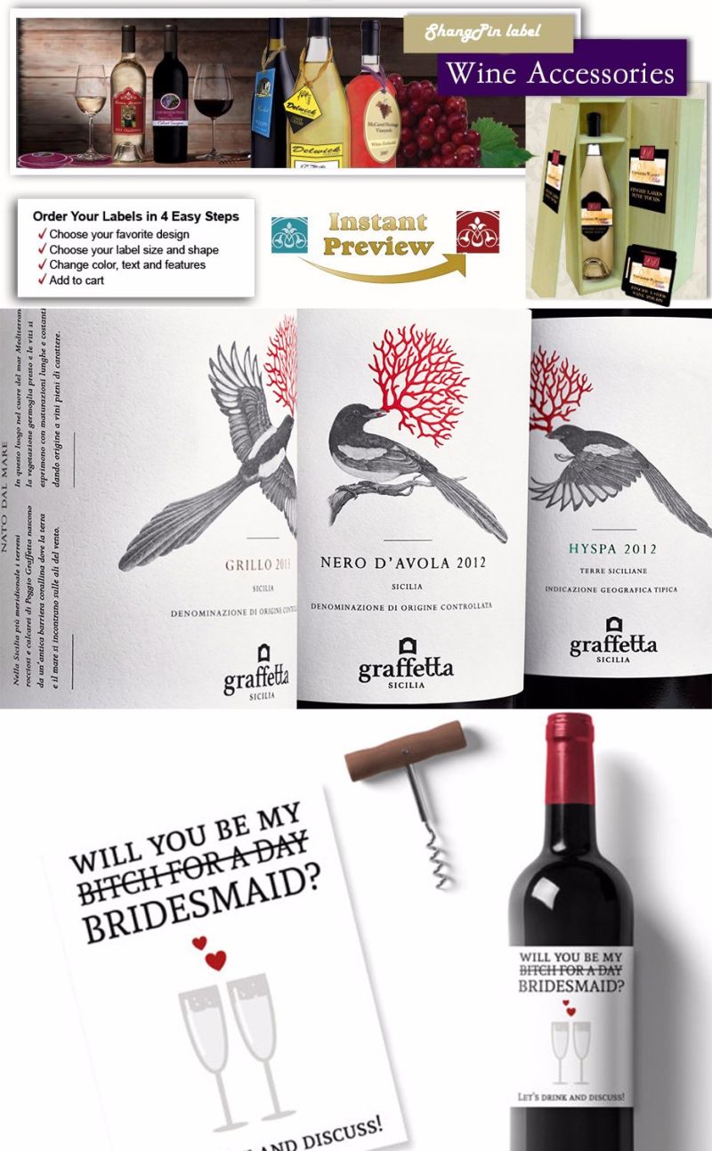 Wholesale Custom Printing Wine Sticker for Bottles