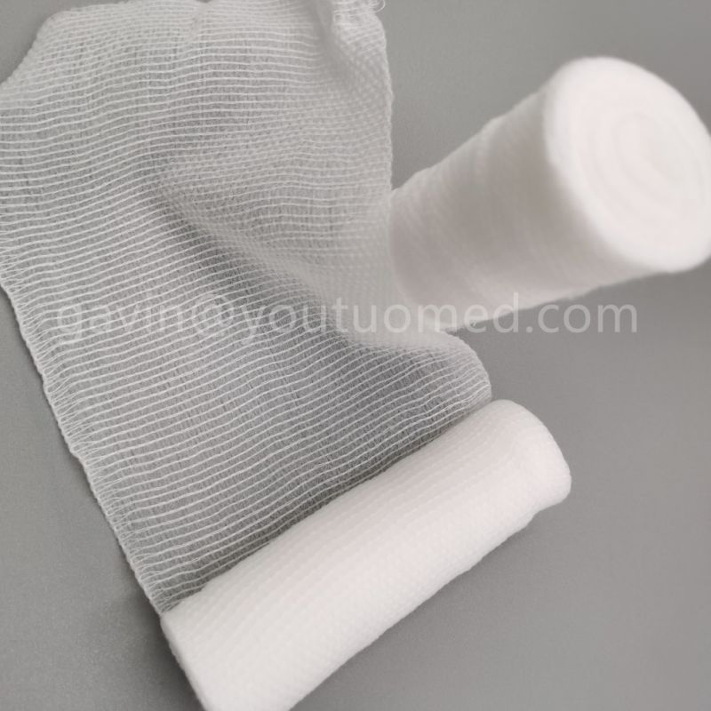 CE White Medical Disposable Cotton Interwoven Elastic Bandage Hemostatic Bandage PBT Wrinkle Elastic Bandage 10cm*4.5m