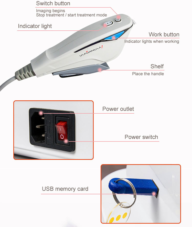 Newest 3D Technology Hifu Face Lift /Wrinkle Removal/Skin Tightening Beauty Machine