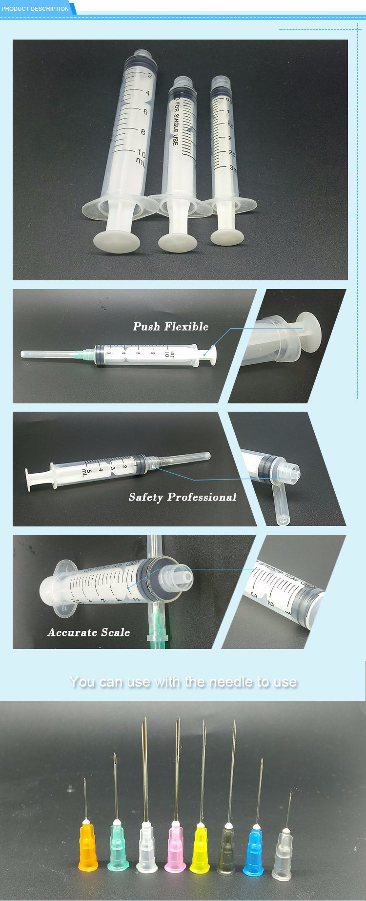 Various Types of Disposable Sterile Syringes for Medical Use