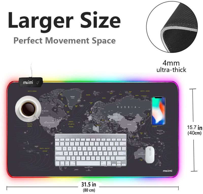 RGB Gaming Mouse Pad Extra Large Computer Keyboard Mat