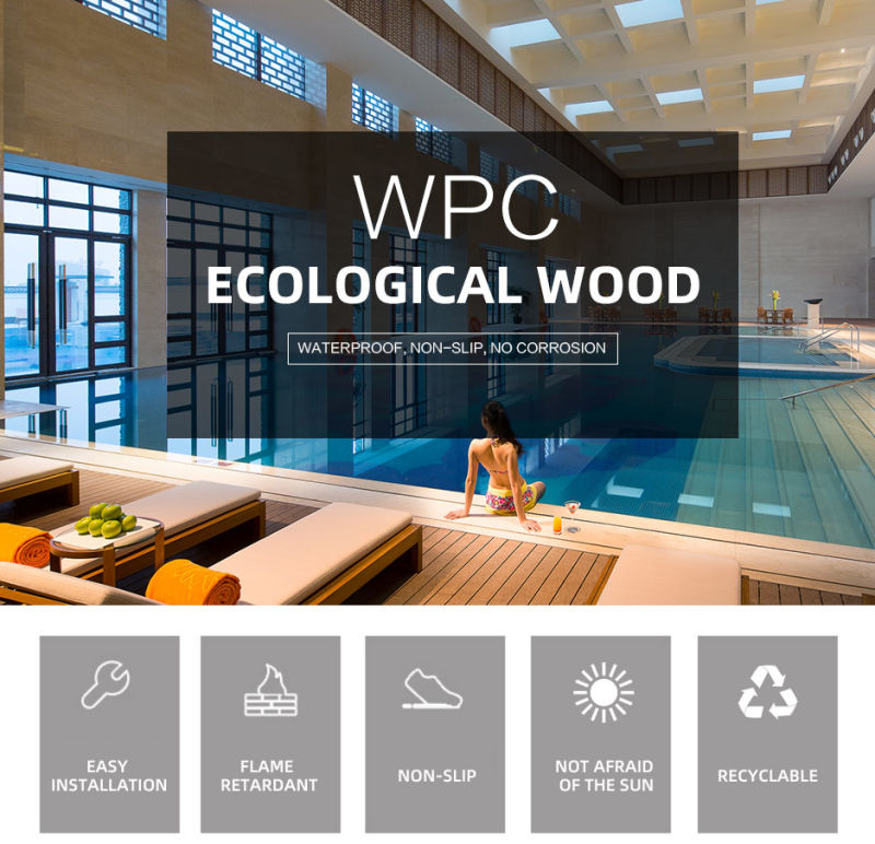 Outdoor WPC Wood Plastic Composite Decking Waterproof Flooring for Garden/Swimming Poor