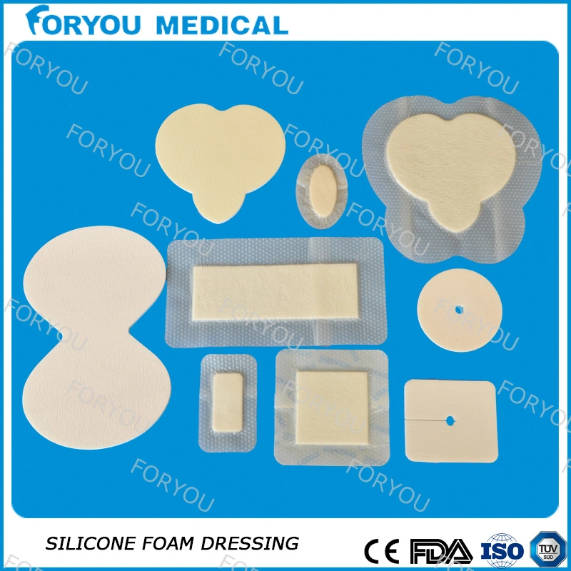 Surgical Wound Dressing Fenestrated Ostomy Silver PU Foam Wound Dressing