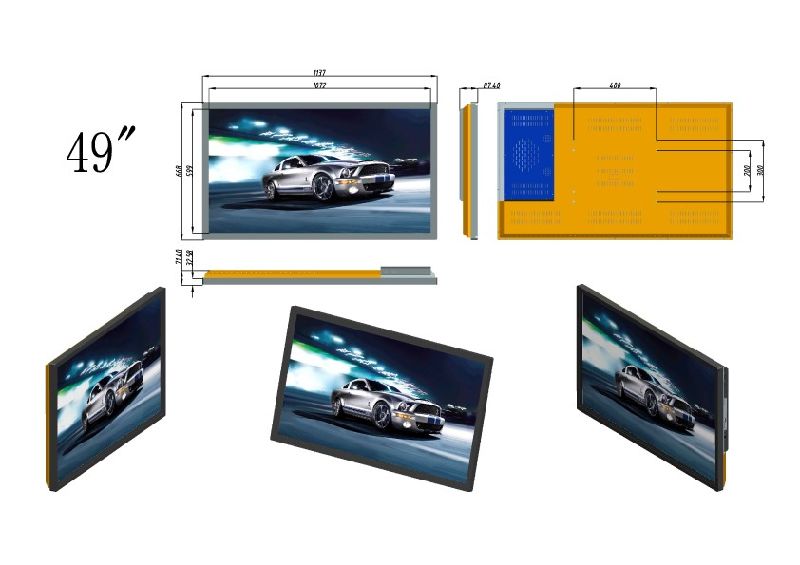 50 Inch Front Trim LCD Bezel with Touchscreen Bezel for Wall Mounted Tablet PC