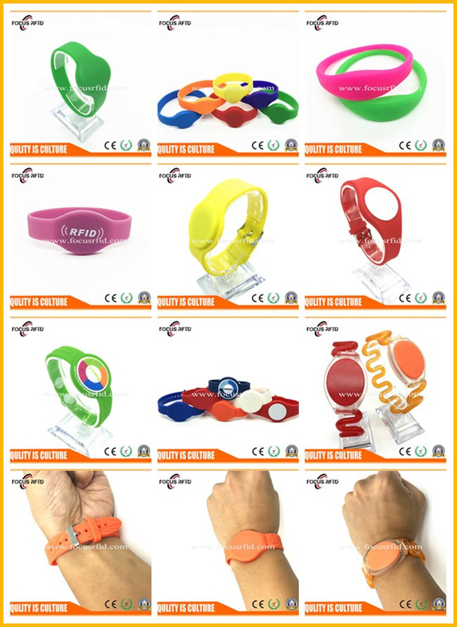 High Quality Waterproof Ntag213/215/216 RFID Silicone Wristband for Swimming