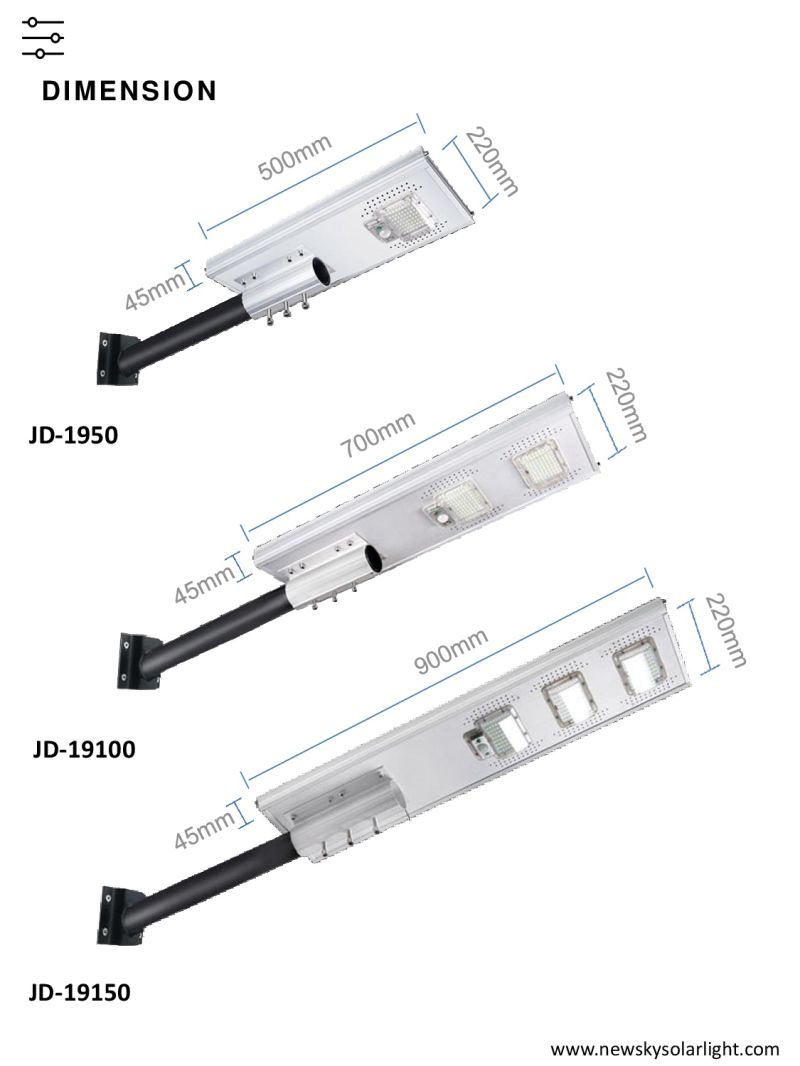 Wholesale Prices 100W 150W Remote Control Waterproof IP65 Solar Powered Smart LED Street Lamp