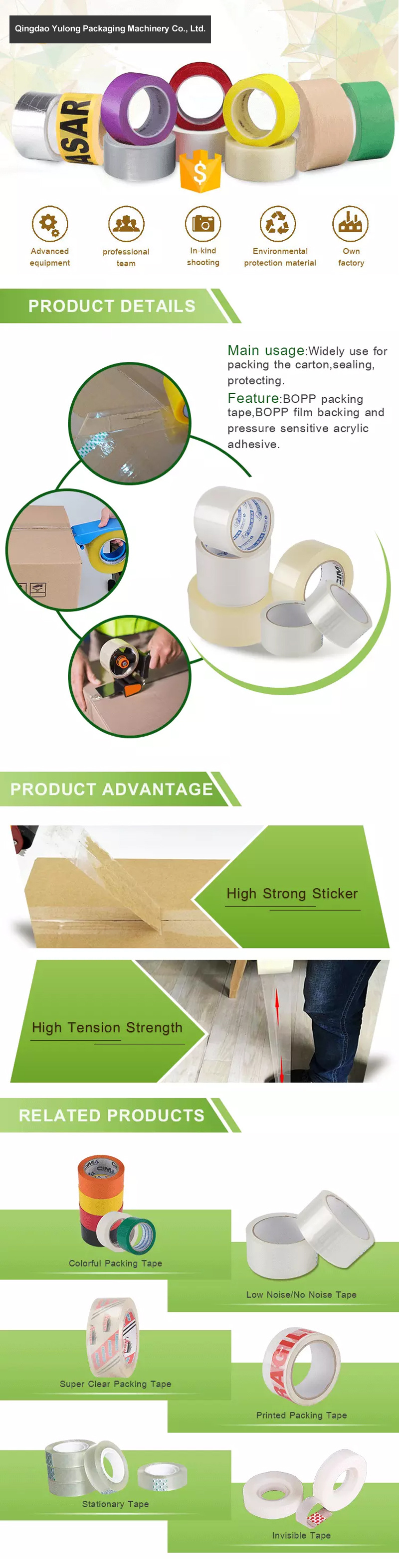 Tape OPP Tape Jumbo Roll Adhesive Tape for Home Decorative