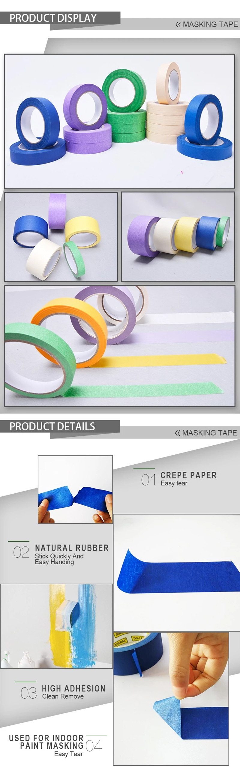 Packing Tape High Adhesive Tape Logo Print Masking Crepe Tape