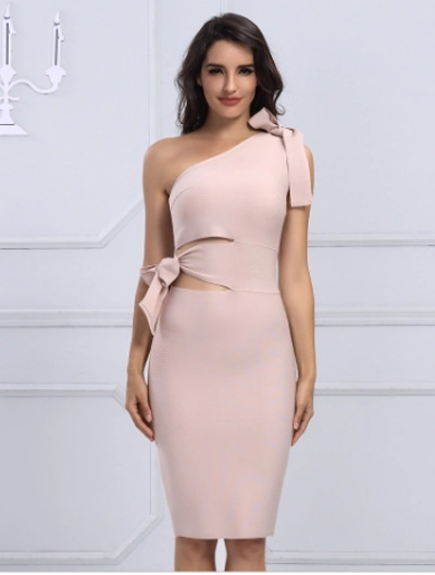 Woman Clothes Collarless Bandage Dress Party Evening Dress Fashion Dress Tight One off Shoulder Dress