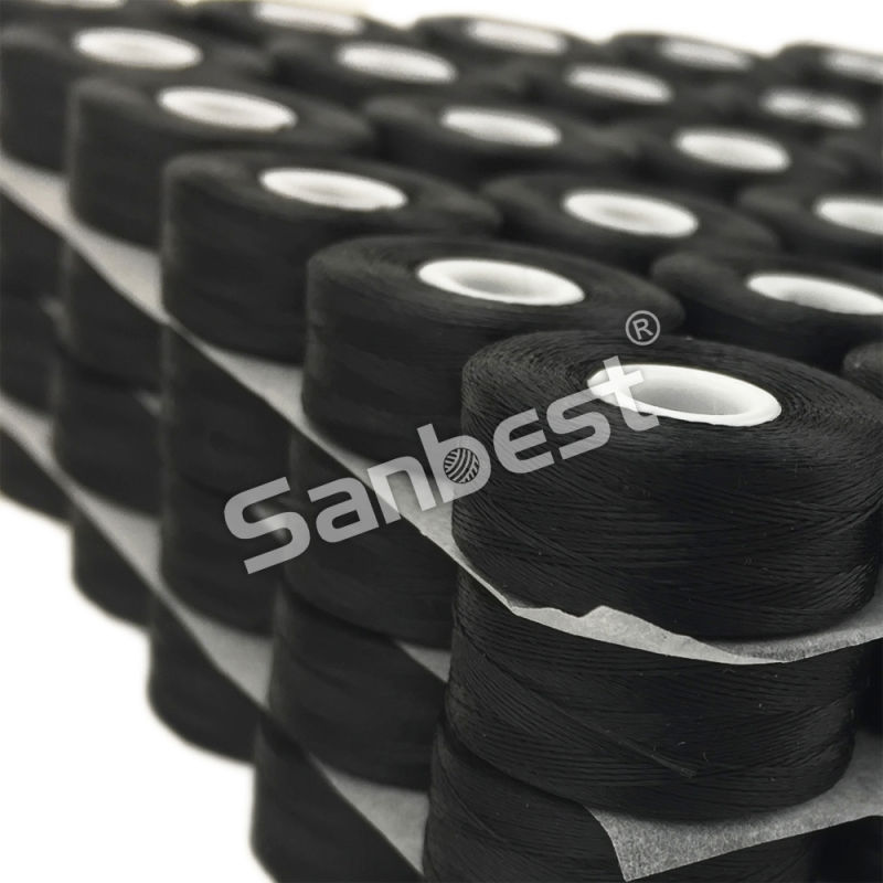 Pre-Wound Bobbins Thread for Quilting, Polyester 75D/2, Sideless