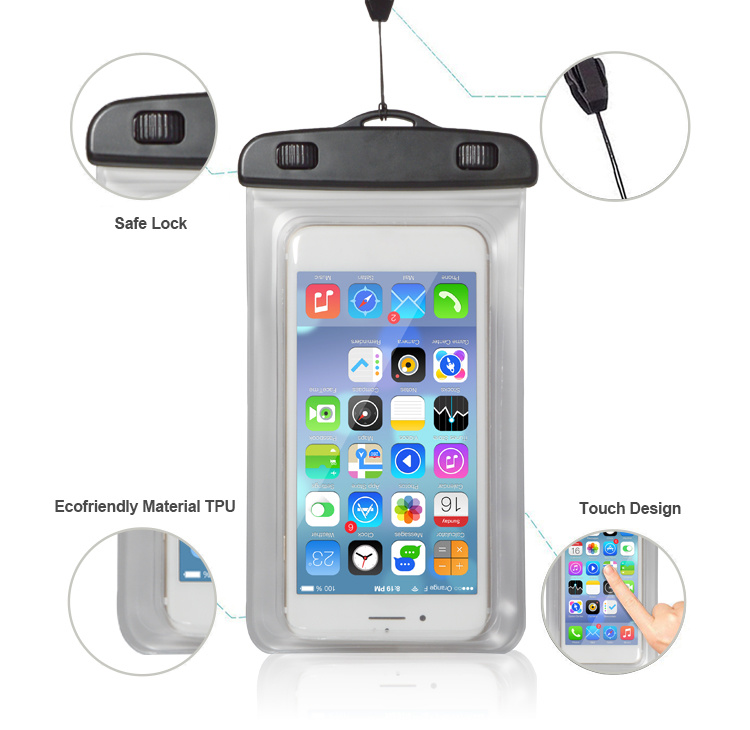 2018 Waterproof Swimming Plastic Mobile Phone Waterproof Bag for iPhone