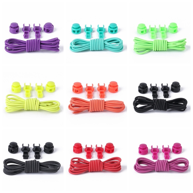 No Tie Shoelaces Elastic Lock Laces Round Shoelaces for Running Shoes
