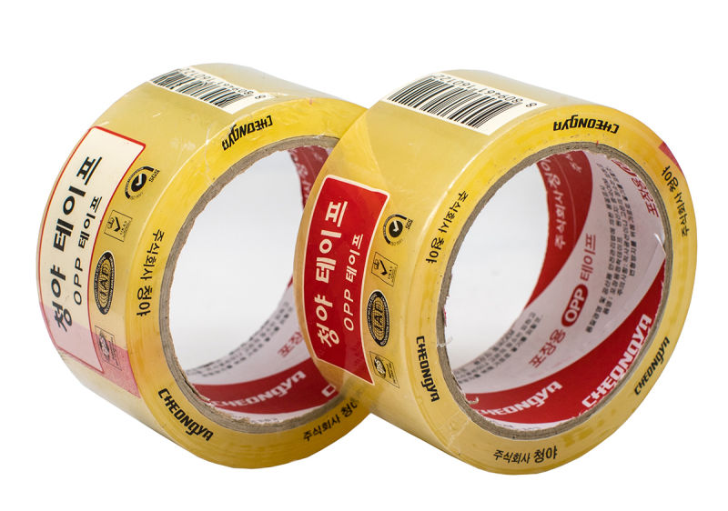 Yellowish Single Shrink BOPP Masking Glue Sealing Tape with Roll Supply