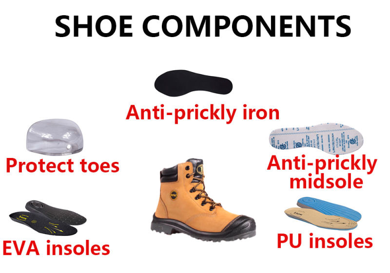 PU/PU Black Genuine Leather Workwear Anti-Puncture Safety Shoes