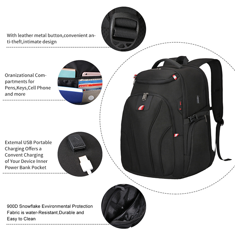 OEM/ODM Fashion Customized Wholesale Large Waterproof Password-Lock Laptop Backpacks