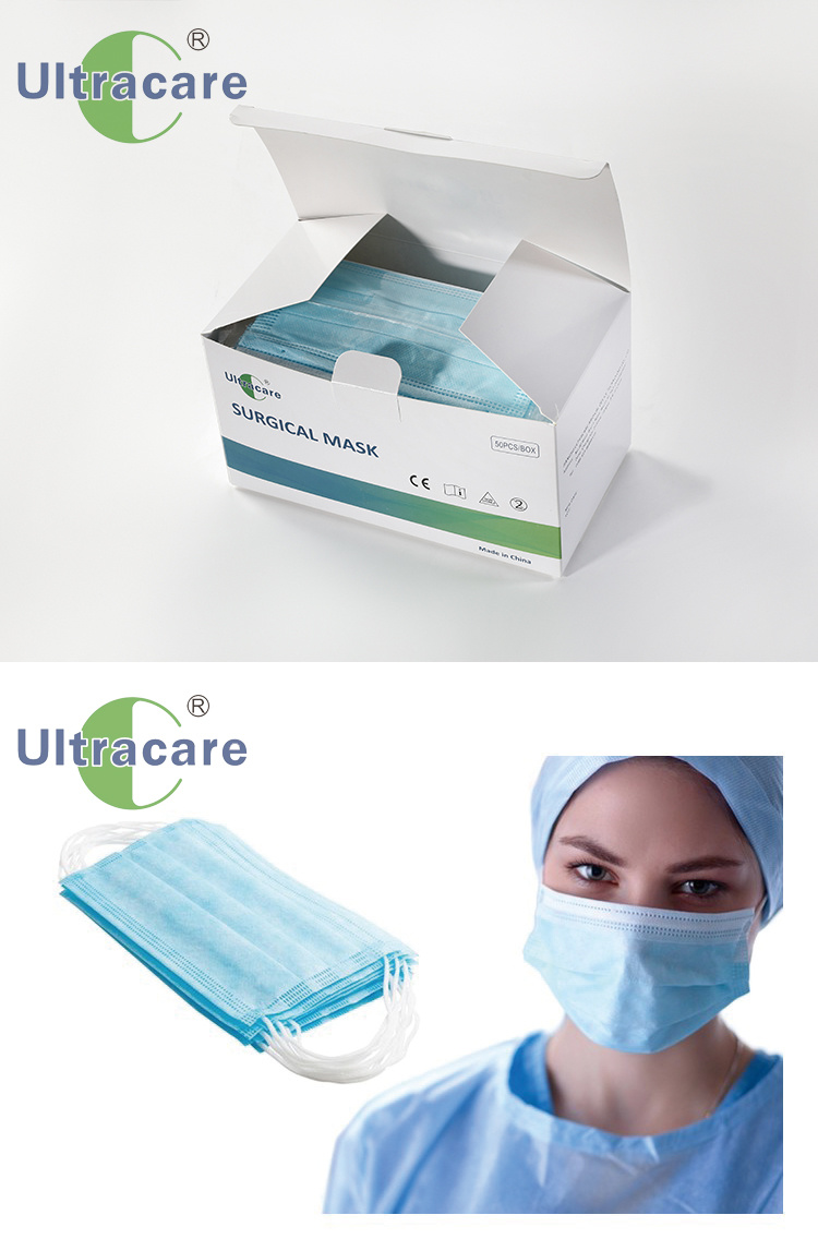 Disposable Face Mask Surgical Medical Dental 3-Ply Desechable Mascarilla Facial Quirurgico Medical Dental De 3 Capas