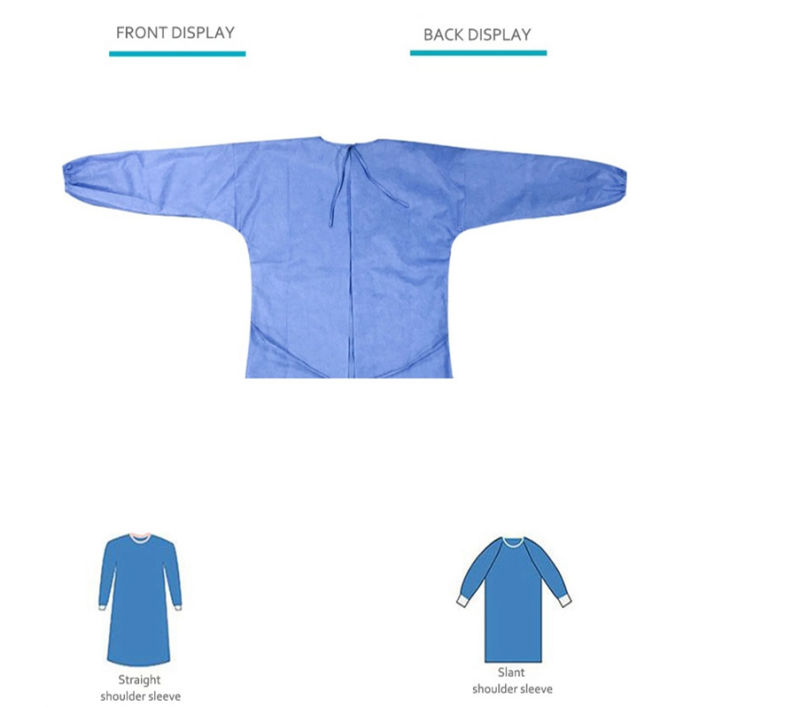 Disposable Gown Surgical SMS Non-Woven Surgical Gowns Level 2 SMS Reinforced Gown