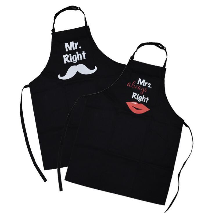 Customized Printed Couple Apron with Adjustable Neck Tape