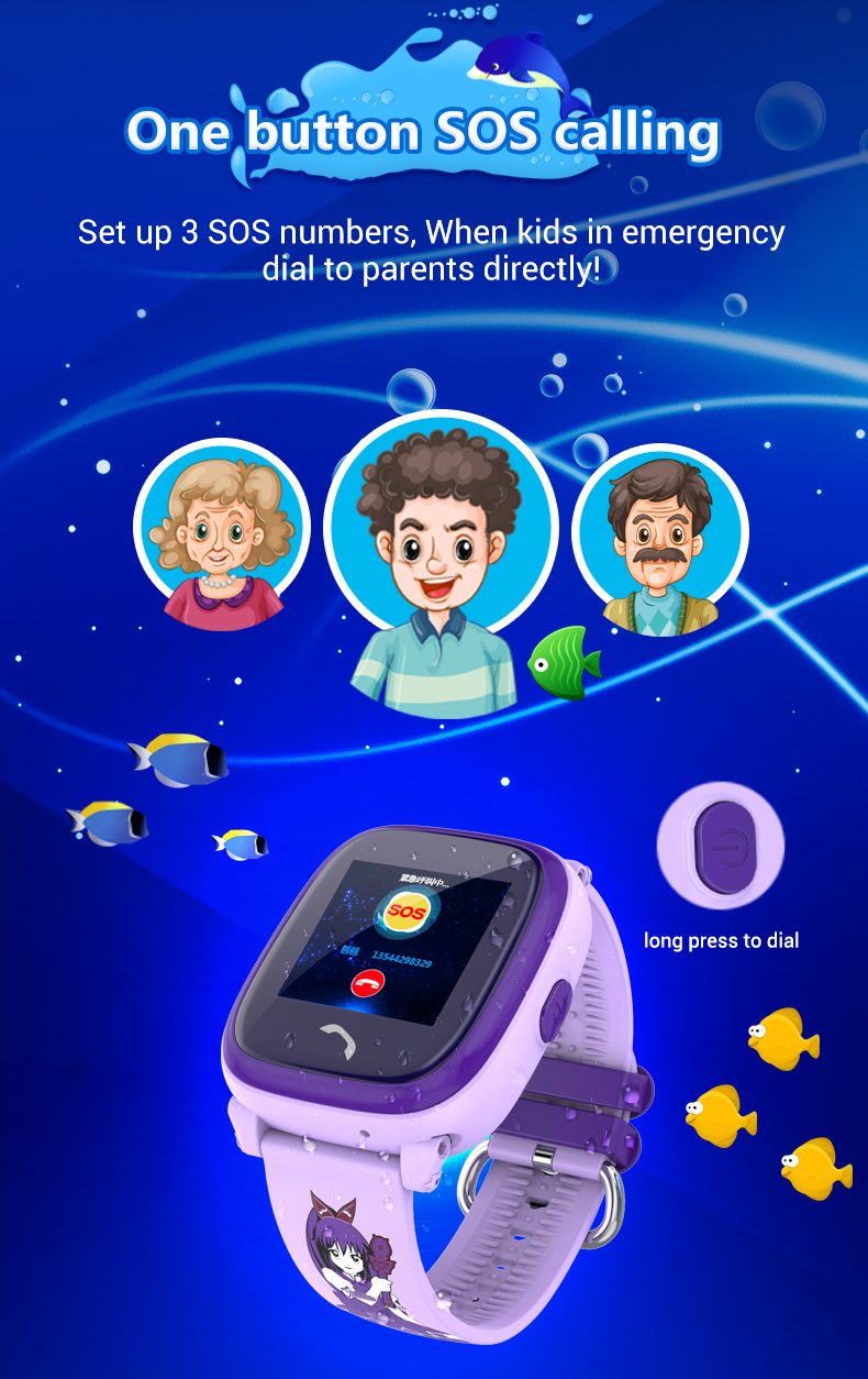 Waterproof Cute Waterproof Smart Childern Watch Kids GPS
