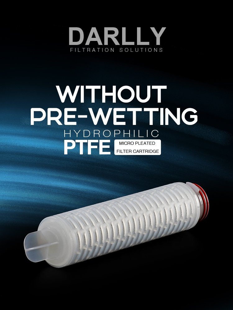 Darlly Micron Pleated Cartridge Filter Hydrophilic PTFE Membrane 0.1 for Sterile Apis
