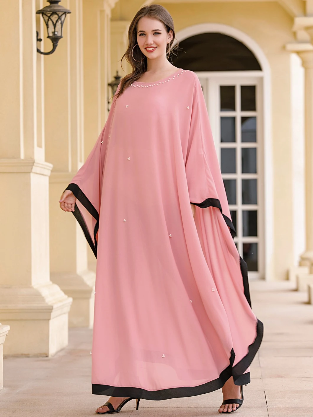Dubai Designs Beachwear Chiffon Elastic Cuff Long Muslim Islamic Women Caftan Kaftan Abaya Dresses Clothing