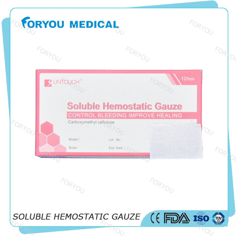 Foryou Medical Surgical Premium Soluble Hemostatic Gauze Hemostat Dressing Blood Stop CMC Gauze Pads