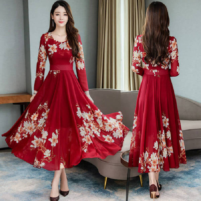 Hot Style 2020 Spring Dress Female Autumn Winter Dress in Large Size Dress