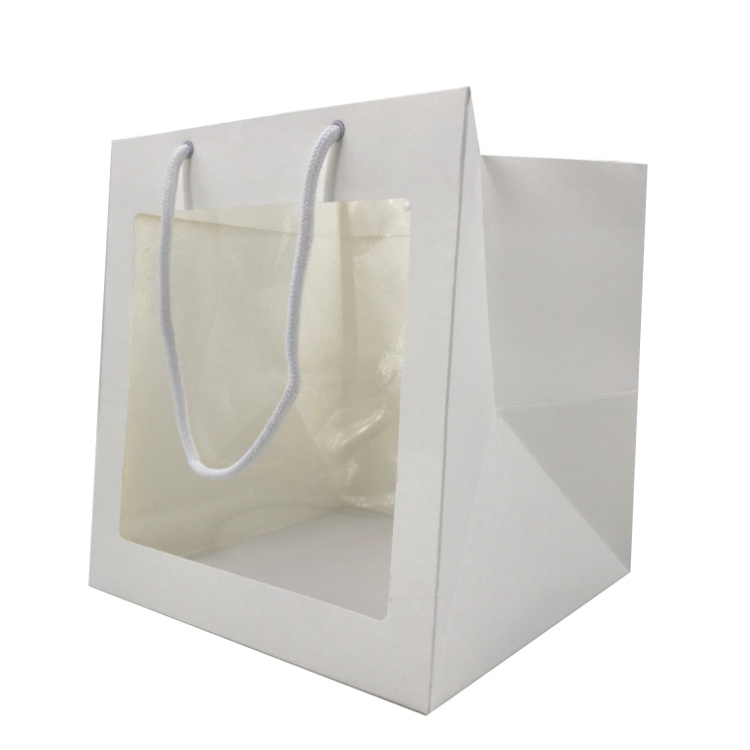 Luxury Custom Cotto Rope Paper Bag with Transparent Window