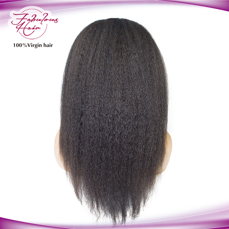 150 Density Indian Human Hair Lace Front HD Lace Kinky Straight Wig